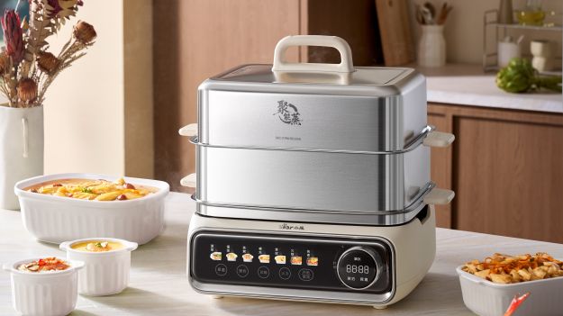 小熊小食光電蒸鍋：速蒸鮮燉一鍋出，全鋼可拆更省心